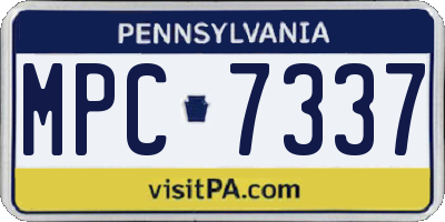 PA license plate MPC7337