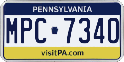 PA license plate MPC7340