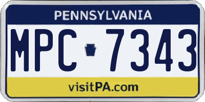 PA license plate MPC7343