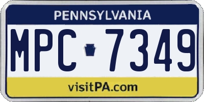 PA license plate MPC7349