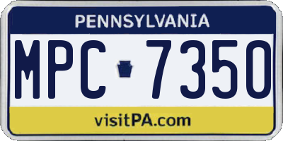 PA license plate MPC7350