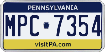 PA license plate MPC7354