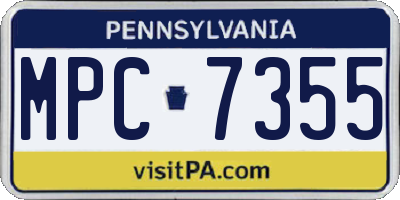 PA license plate MPC7355