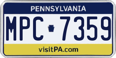 PA license plate MPC7359