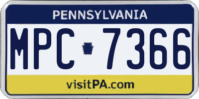 PA license plate MPC7366
