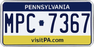 PA license plate MPC7367