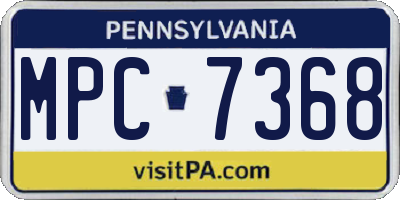 PA license plate MPC7368