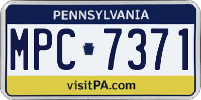 PA license plate MPC7371