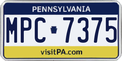 PA license plate MPC7375