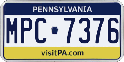 PA license plate MPC7376