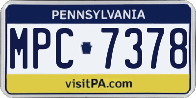PA license plate MPC7378