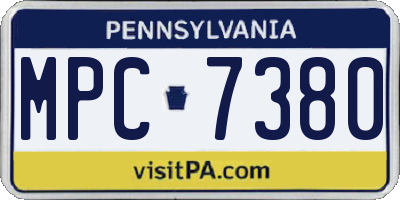 PA license plate MPC7380