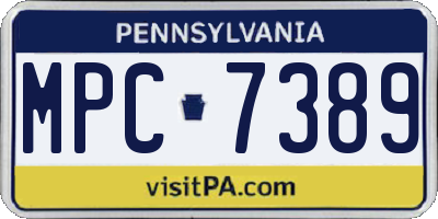 PA license plate MPC7389