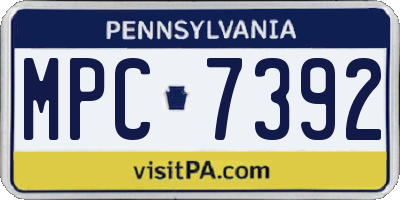 PA license plate MPC7392