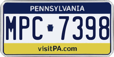 PA license plate MPC7398