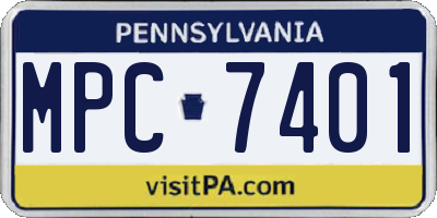 PA license plate MPC7401