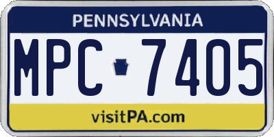 PA license plate MPC7405