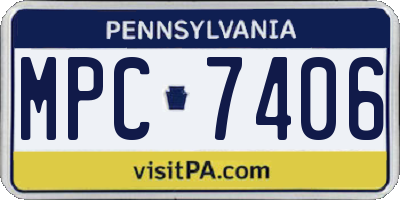 PA license plate MPC7406