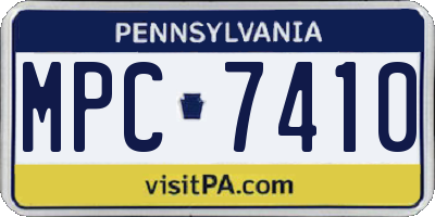 PA license plate MPC7410