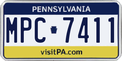 PA license plate MPC7411