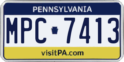 PA license plate MPC7413