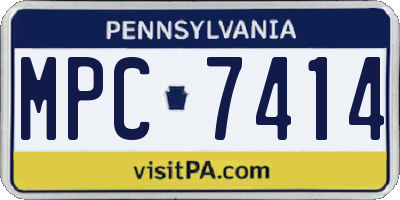 PA license plate MPC7414