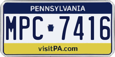 PA license plate MPC7416