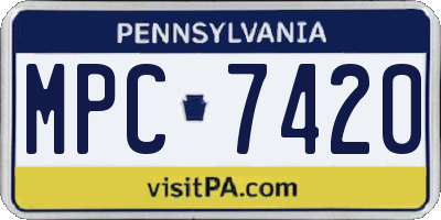 PA license plate MPC7420