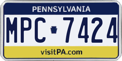 PA license plate MPC7424