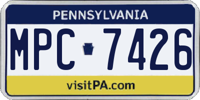 PA license plate MPC7426