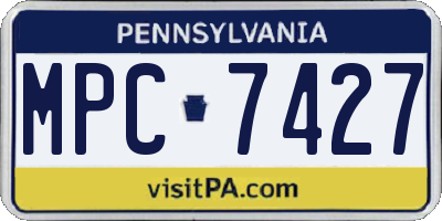 PA license plate MPC7427