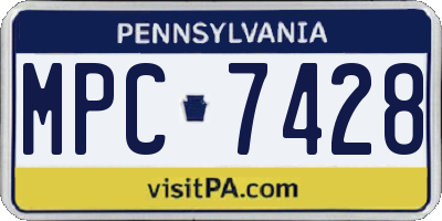 PA license plate MPC7428