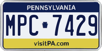 PA license plate MPC7429