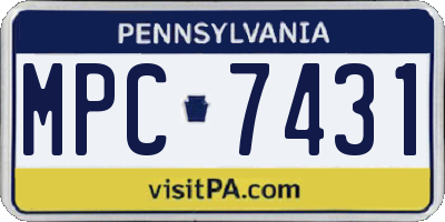 PA license plate MPC7431