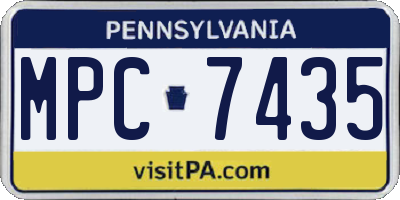 PA license plate MPC7435