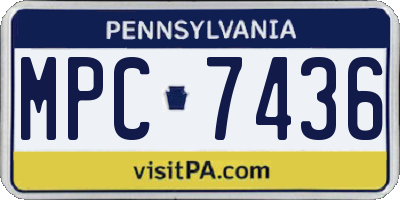 PA license plate MPC7436