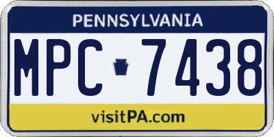 PA license plate MPC7438