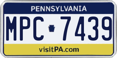 PA license plate MPC7439