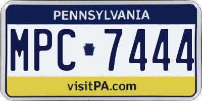 PA license plate MPC7444