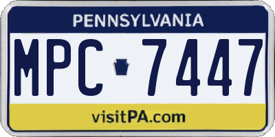PA license plate MPC7447