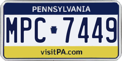 PA license plate MPC7449