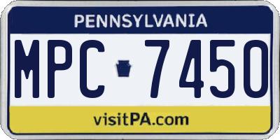PA license plate MPC7450