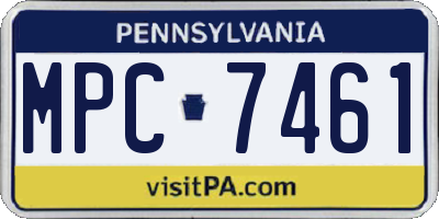 PA license plate MPC7461
