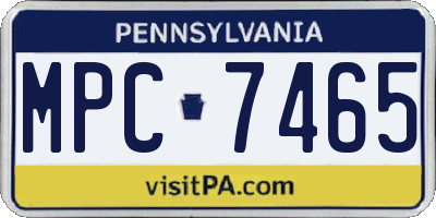 PA license plate MPC7465