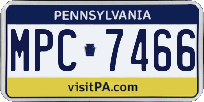 PA license plate MPC7466