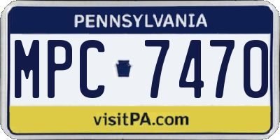 PA license plate MPC7470
