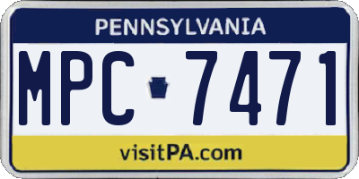 PA license plate MPC7471