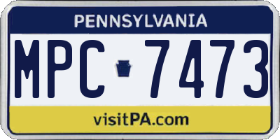 PA license plate MPC7473