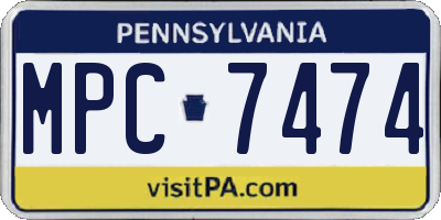 PA license plate MPC7474