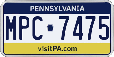 PA license plate MPC7475